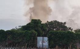 MEDSF Fangak hospital in South Sudan burning after being bombarded